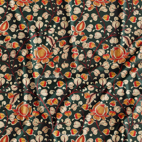 Green Kalamkari Printed Fabric Manufacturer In Surat Green Kalamkari Printed Fabric Manufacturer In Surat