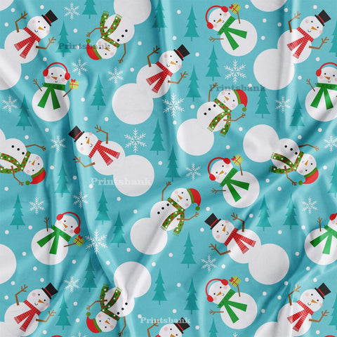 Blue Ice Man Christmas Kids Digital Printed Fabric For Baby Blue Ice Man Christmas Kids Digital Printed Fabric For Baby