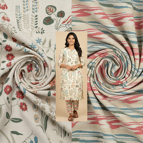 Digital Print Cotton Unstitched Suit fabric Digital Print Cotton Unstitched Suit fabric