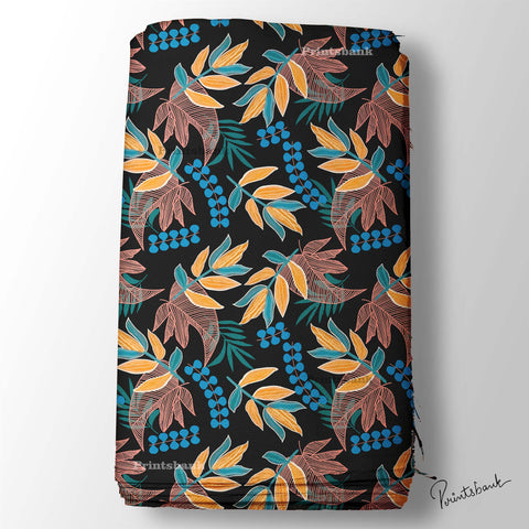 Black Floral Digital Printed Wholesale Fabric Black Floral Digital Printed Wholesale Fabric