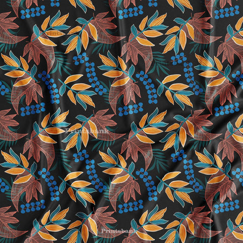 Black Floral Digital Printed Wholesale Fabric Black Floral Digital Printed Wholesale Fabric