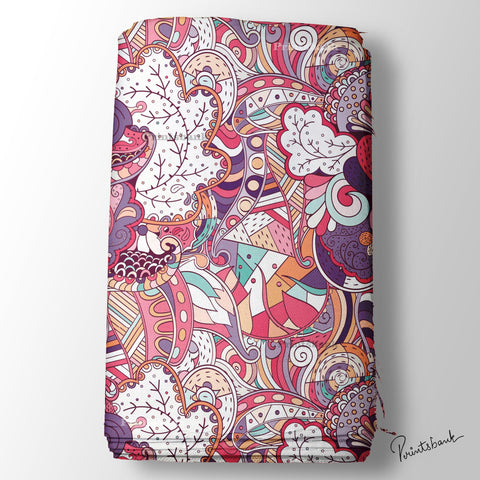 Red Color Zara Abstract Fabric wholesale India Red Color Zara Abstract Fabric wholesale India