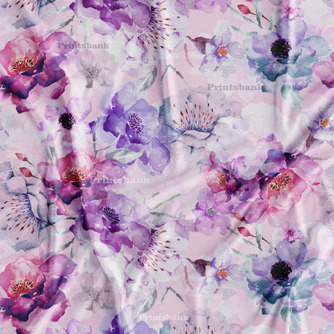 Lavender Abstract Floral Printed Fabric Wholesale Market Lavender Abstract Floral Printed Fabric Wholesale Market