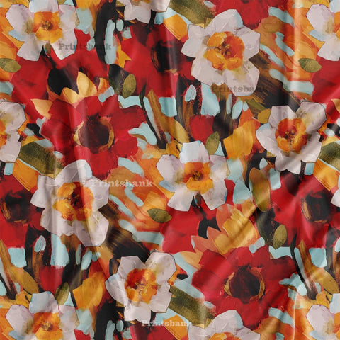 Big Vintage Floral Digital Printed Wholesale Dress Material Big Vintage Floral Digital Printed Wholesale Dress Material