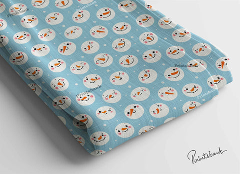 Ice Blue Christmas Digital Printed Fabric For Boutique Ice Blue Christmas Digital Printed Fabric For Boutique