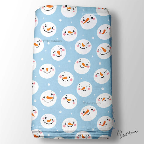 Ice Blue Christmas Digital Printed Fabric For Kid's Dress Ice Blue Christmas Digital Printed Fabric For Kid's Dress