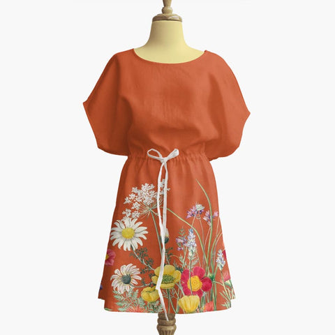 Sale! Morning Flowers Mustard Cotton Fabric Sale! Morning Flowers Mustard Cotton Fabric