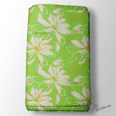 Neon Green Floral Digital Printed Fabric Material Wholesale Price