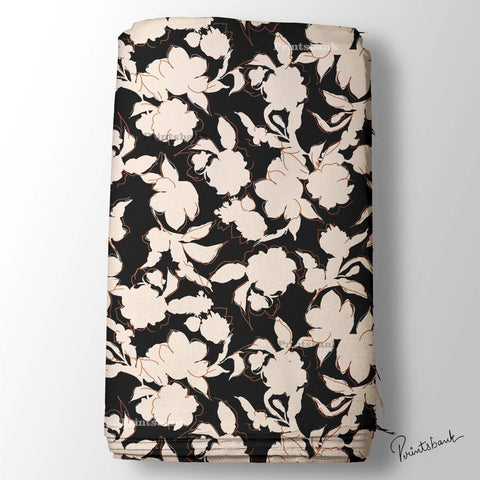 Black & White Floral Digital Printed Fabric Manufacturer Black & White Floral Digital Printed Fabric Manufacturer