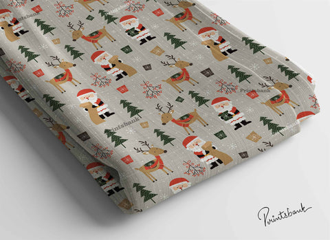 Christmas Tree Santa Printed Fabric For Baby Christmas Tree Santa Printed Fabric For Baby