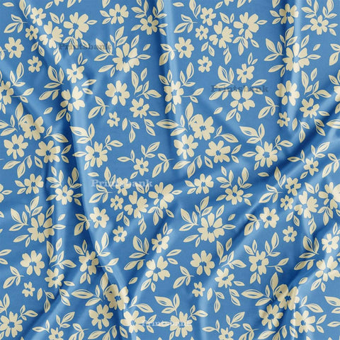 Blue White Floral Fabric For kids Dresses Online Blue White Floral Fabric For kids Dresses Online