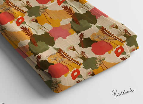 Digital printed semi cotton lilen fabric Digital printed semi cotton lilen fabric