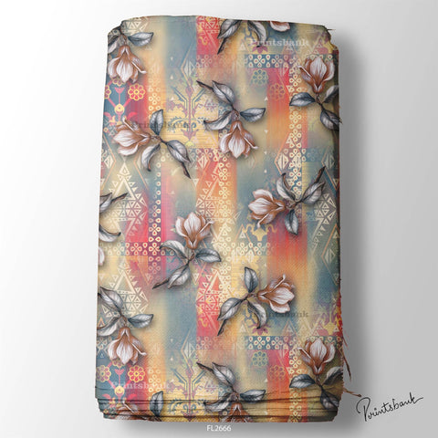 Floral Wholesale Digital Printed Fabric for Dress & Cloth Floral Wholesale Digital Printed Fabric for Dress & Cloth