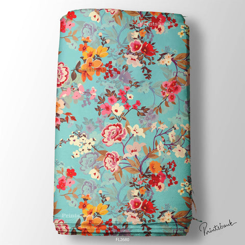 Floral Wholesale Digital Printed Fabric for Dress & Cloth Floral Wholesale Digital Printed Fabric for Dress & Cloth