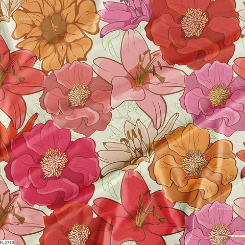 Floral Wholesale Digital Printed Fabric for Dress & Cloth Floral Wholesale Digital Printed Fabric for Dress & Cloth