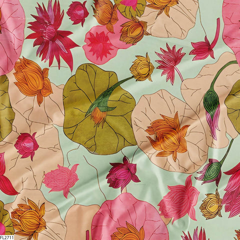 Floral Wholesale Digital Printed Fabric for Dress & Cloth Floral Wholesale Digital Printed Fabric for Dress & Cloth