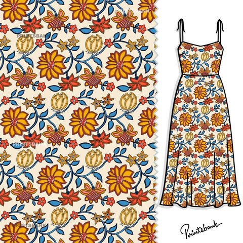 Bright Color Kalamkari Print for Kurti Dresses Bright Color Kalamkari Print for Kurti Dresses