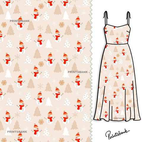 Baby Print Snow Man Christmas tree Fabric Baby Print Snow Man Christmas tree Fabric