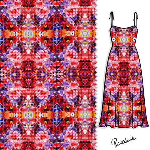 Abstract Floral Digital Printed Fabric Abstract Floral Digital Printed Fabric