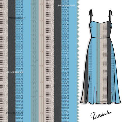 Blue Gray Stripes Fabric Material For Clothing Blue Gray Stripes Fabric Material For Clothing