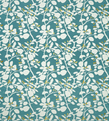 Teal Blue White Floral Printed Fabric Material Teal Blue White Floral Printed Fabric Material