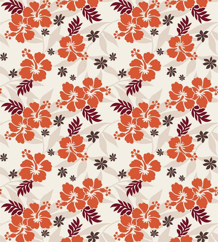 Offwhite Base Orange Floral Printed Fabric Material Offwhite Base Orange Floral Printed Fabric Material