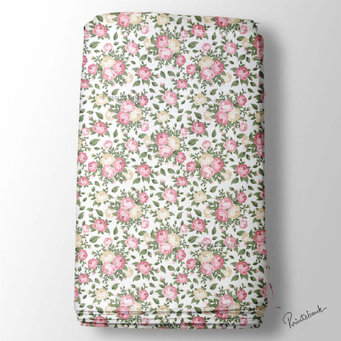 Pink Rose Digital Printed Fabric Material Pink Rose Digital Printed Fabric Material