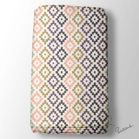 Multicolor Gemetrical Ikat Digital Printed Fabric Material Multicolor Gemetrical Ikat Digital Printed Fabric Material
