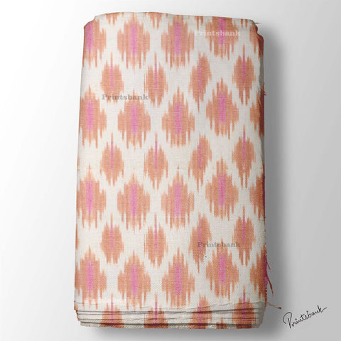 Peach Pink Ikat Digital Printed Fabric Material Peach Pink Ikat Digital Printed Fabric Material