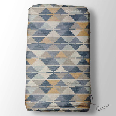 Gray Shade Ikat Digital Printed Fabric Material Gray Shade Ikat Digital Printed Fabric Material