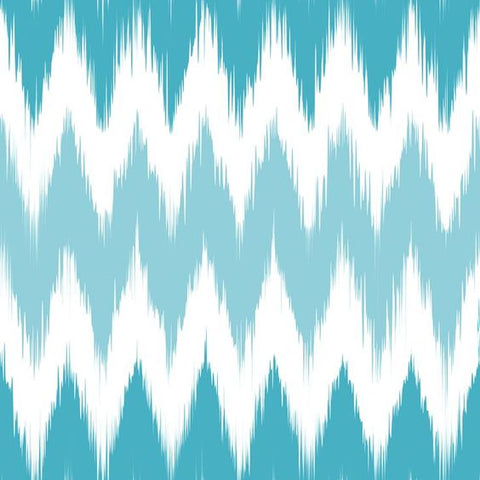 Teal Blue Zigzag Ikat Digital Printed Fabric Material Teal Blue Zigzag Ikat Digital Printed Fabric Material