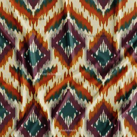 Yellow Green Ikat Digital Printed Fabric Yellow Green Ikat Digital Printed Fabric