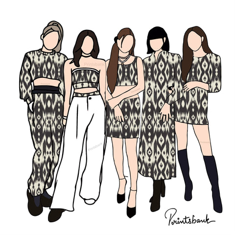 Premium Digital Ikat Print Fabric Premium Digital Ikat Print Fabric