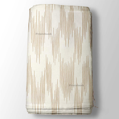 Beige & Brown Ikat Digital Printed Fabric Beige & Brown Ikat Digital Printed Fabric