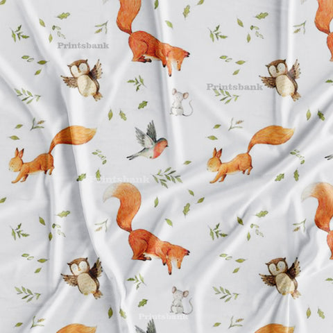 Snow White and Orange Kid's Pattern Digital Printed Fabric Snow White and Orange Kid's Pattern Digital Printed Fabric