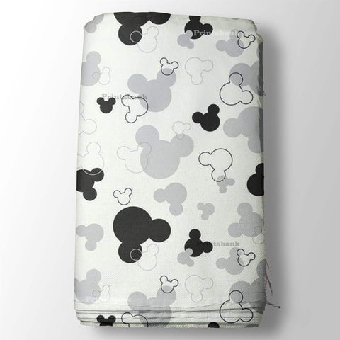 Black & White Mickey Mouse Kid's Printed Fabric Black & White Mickey Mouse Kid's Printed Fabric