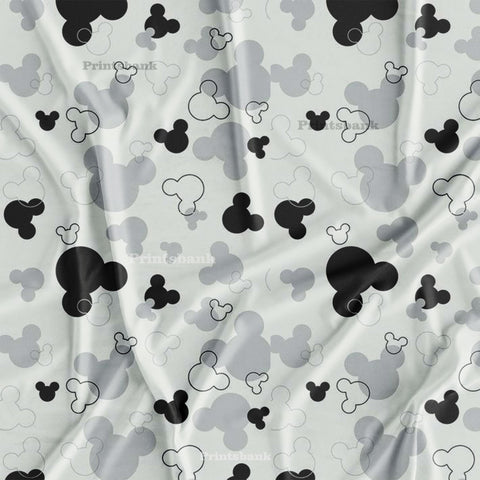 Black & White Mickey Mouse Kid's Printed Fabric Black & White Mickey Mouse Kid's Printed Fabric