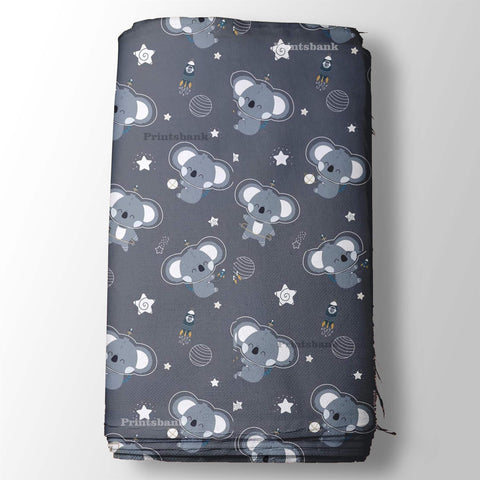Dark Gray Mouse Kid's Printed Fabric Dark Gray Mouse Kid's Printed Fabric