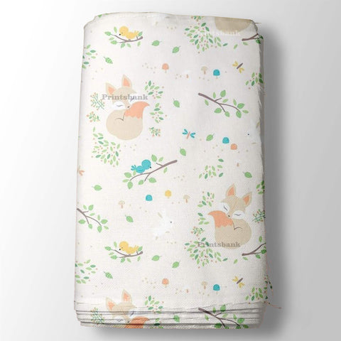 White and Bird Kid's Digital Printed Fabric White and Bird Kid's Digital Printed Fabric