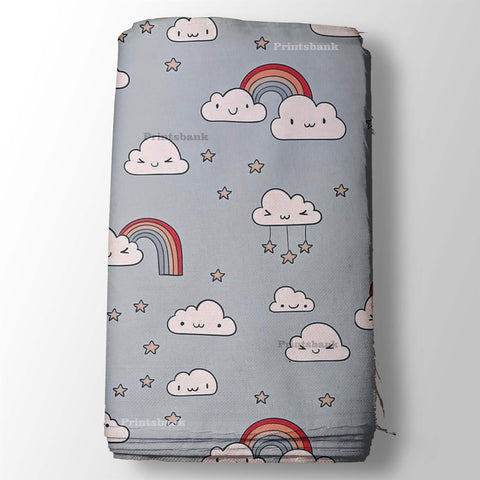 Rainbow Cloud Pattern For Baby Soft and Comfortable Kid's Printed Fabric Rainbow Cloud Pattern For Baby Soft and Comfortable Kid's Printed Fabric