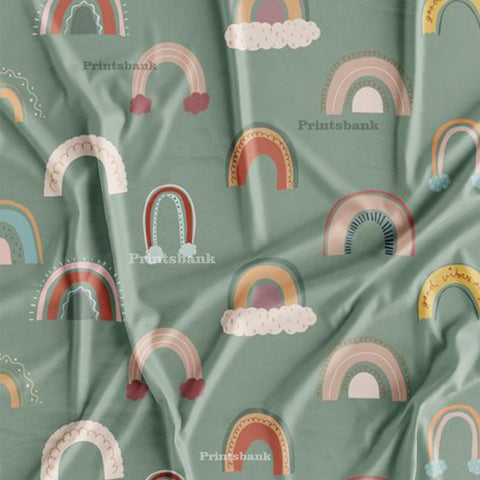 Pista Color Dancing Rainbow Soft Fabric For kid's Dresses Pista Color Dancing Rainbow Soft Fabric For kid's Dresses