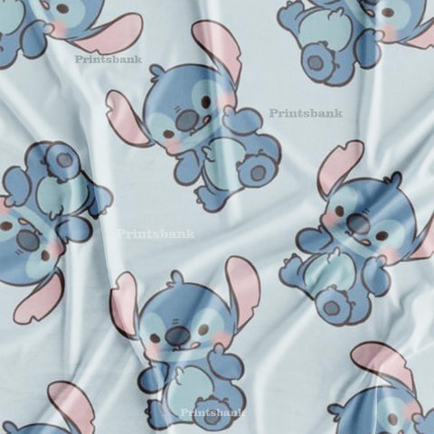 Pastel Blue Disney Print For Baby Soft and Comfortable Fabric Pastel Blue Disney Print For Baby Soft and Comfortable Fabric
