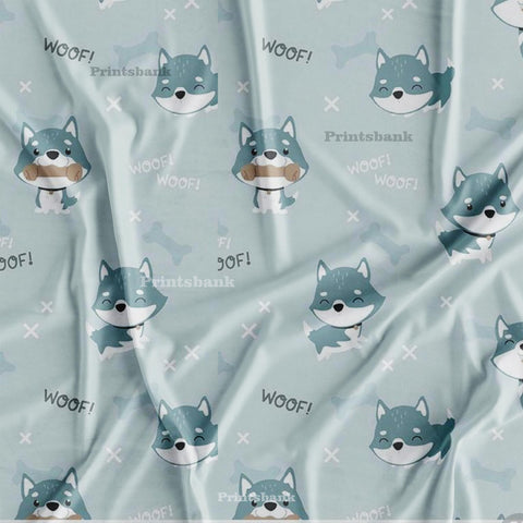 Baby Dog Pet Pastel Ocean Blue For Kid's Print for Baby Clothing Baby Dog Pet Pastel Ocean Blue For Kid's Print for Baby Clothing