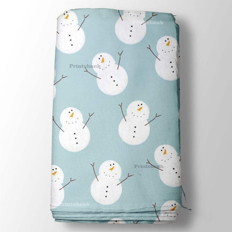 Snow Man Winter Comfortable Kids Printed Fabric Snow Man Winter Comfortable Kids Printed Fabric