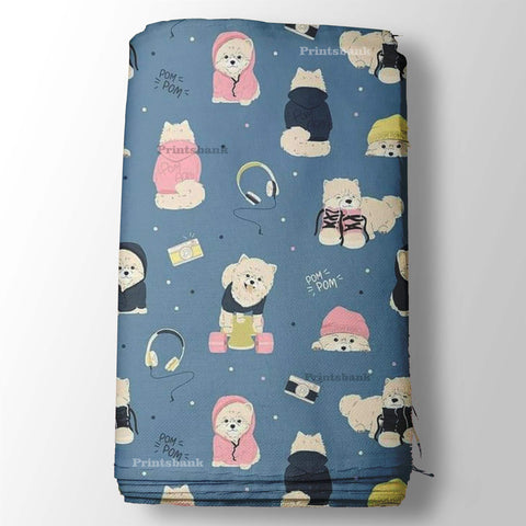 Winter Blue Baby Kids Printed Fabric Online Winter Blue Baby Kids Printed Fabric Online