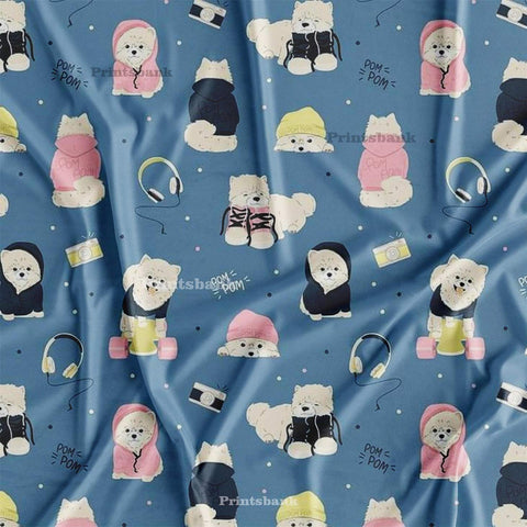 Winter Blue Baby Kids Printed Fabric Online Winter Blue Baby Kids Printed Fabric Online