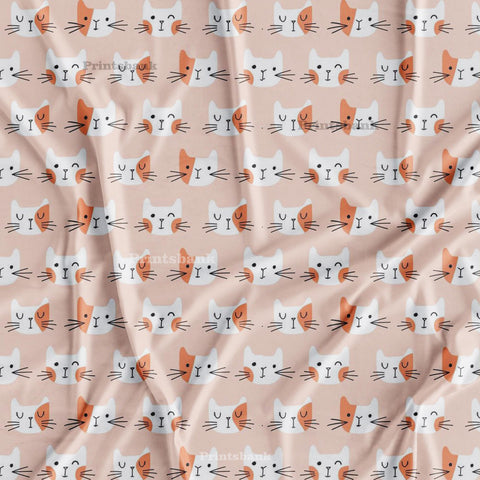 Mew Cat Cute kids Fabric Printed Baby Dress Mew Cat Cute kids Fabric Printed Baby Dress