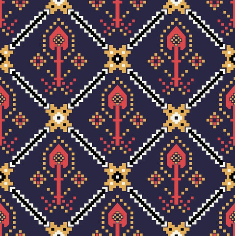 Black Red Geometrical Patola Digital Printed Fabric Material Black Red Geometrical Patola Digital Printed Fabric Material