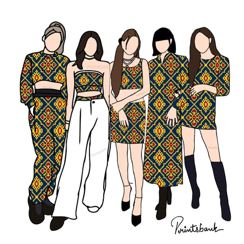 Black Floral Patola Digital Printed Fabric Material Black Floral Patola Digital Printed Fabric Material