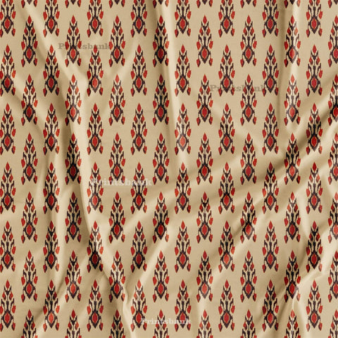 Beige Ikat Motif Print For Dresses Beige Ikat Motif Print For Dresses